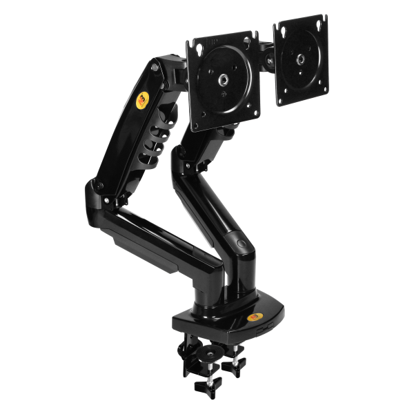 Full motion gas spring dual monitor arm, LED 17″-27″